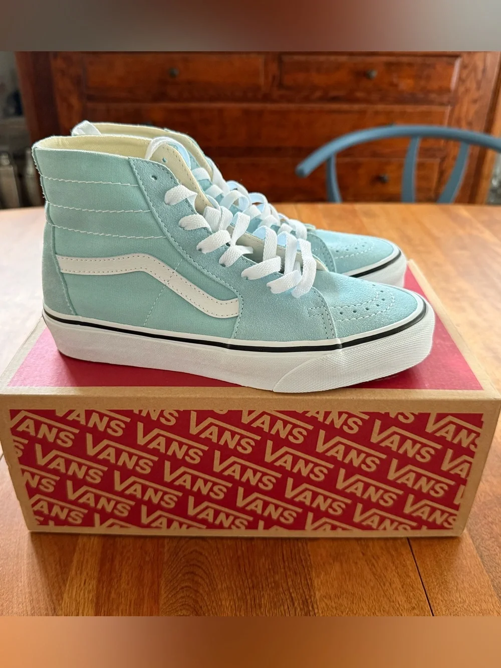 NIB Vans Sk8-Hi Tapered Color Theory Canal Blue High Top Sneakers Womens 7.5